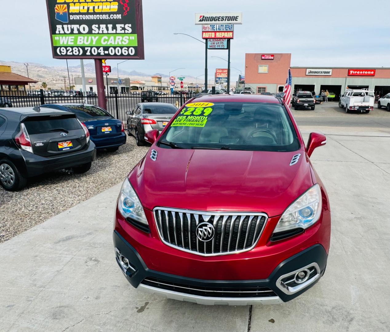 2014 Red Buick Encore (KL4CJCSB2EB) , located at 2190 Hwy 95, Bullhead City, AZ, 86442, (928) 704-0060, 0.000000, 0.000000 - 2014 Buick encore . Leather loaded . Moonroof , Bluetooth . Backup camera . - Photo#1